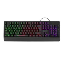 Клавиатура проводная бесшумная USB, 104 клавиши, LED-подсветка, SONNEN K305, черная, 513948