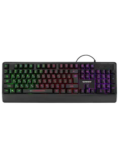 Клавиатура проводная бесшумная USB, 104 клавиши, LED-подсветка, SONNEN K305, черная, 513948