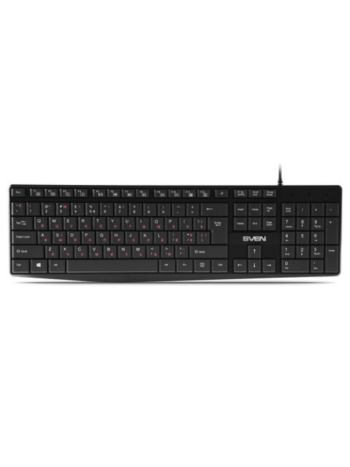 Клавиатура проводная SVEN KB-S305, USB, 105 кнопок, черная, SV-018801