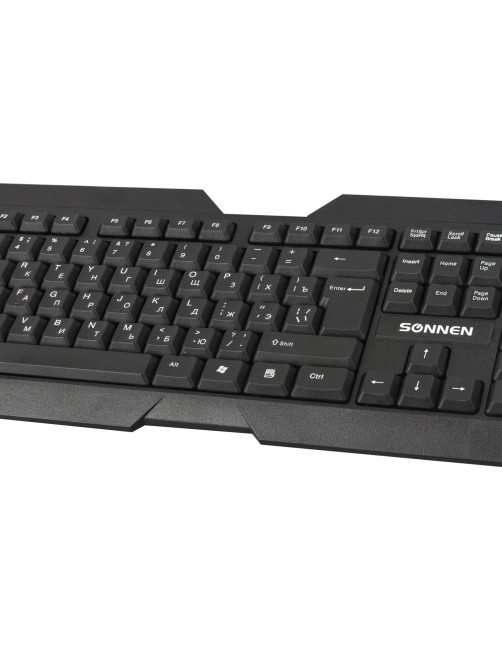 Клавиатура беспроводная SONNEN KB-5156, USB, 104 клавиши, 2,4 Ghz, черная, 512654