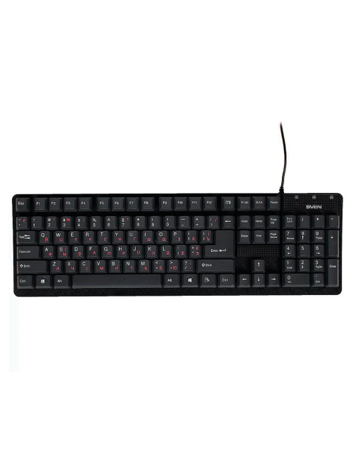 Клавиатура проводная SVEN Standard 301, USB, 104 клавиши, чёрная, SV-03100301UB