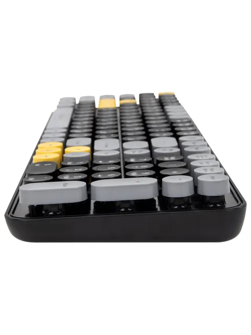 Клавиатура беспроводная бесшумная USB, 105 клавиш, SONNEN K303BY, черная / серая / желтая, 513952