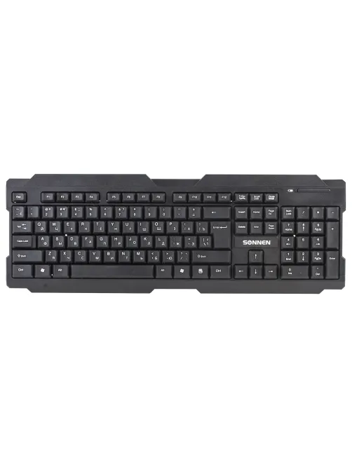 Клавиатура беспроводная SONNEN KB-5156, USB, 104 клавиши, 2,4 Ghz, черная, 512654