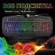 Клавиатура проводная игровая SONNEN Q9M, USB, 114 клавиш, РАДУЖНАЯ LED-подсветка, черная, 513511
