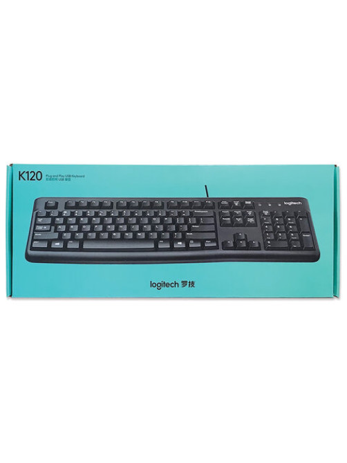 Клавиатура проводная LOGITECH K120, USB, 104 клавиши, черная