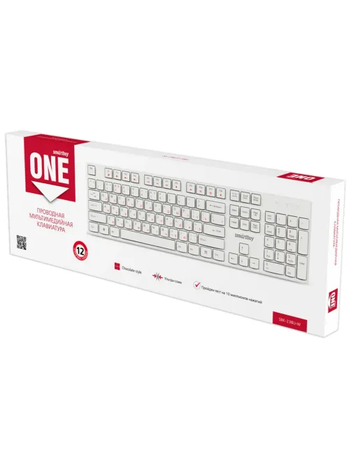 Клавиатура проводная SMARTBUY ONE 238, USB, 104 клавиши, белый, SBK-238U-W