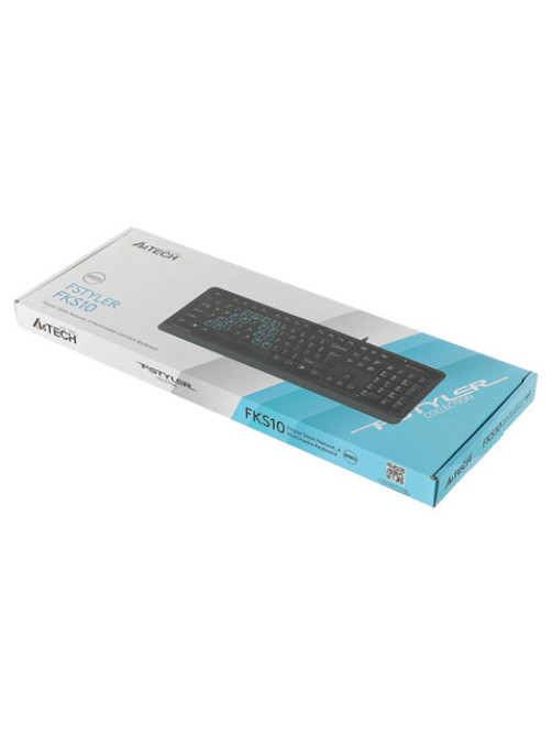 Клавиатура проводная A4TECH Fstyler FKS10, USB, 104 кнопки, черная, 1530187