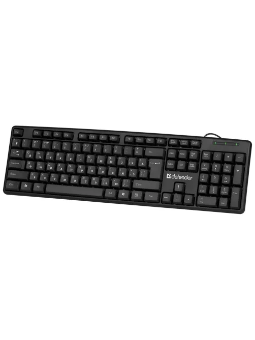 Клавиатура проводная DEFENDER Element HB-520, USB, 104 клавиши + 3 дополнительные клавиши, черная, 45522