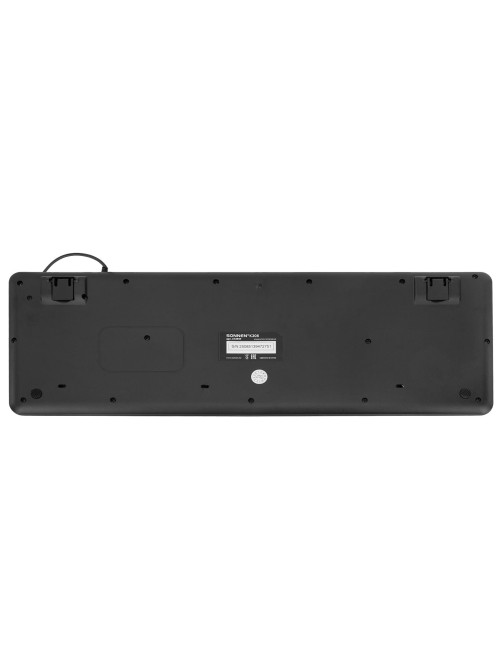 Клавиатура проводная бесшумная USB, 104 плоские клавиши, LED-подсветка, SONNEN K308, черная, 513947