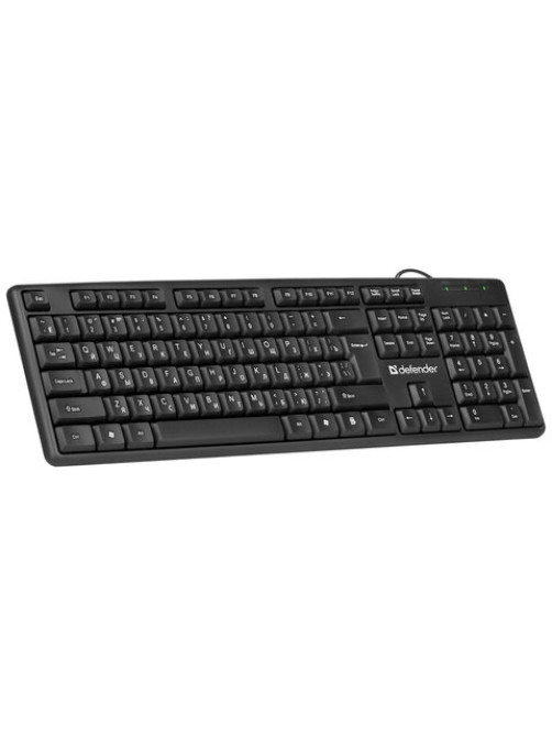Клавиатура проводная DEFENDER Element HB-520, USB, 104 клавиши + 3 дополнительные клавиши, черная, 45522