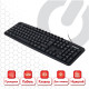 Клавиатура проводная SONNEN KB-8137, USB, 104 клавиши + 9 дополнительных, мультимедийная, черная, 512652