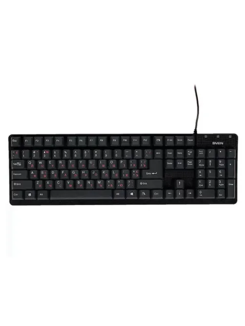 Клавиатура проводная SVEN Standard 301, USB, 104 клавиши, чёрная, SV-03100301UB