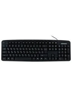 Клавиатура проводная SONNEN KB-8137, USB, 104 клавиши + 9 дополнительных, мультимедийная, черная, 512652