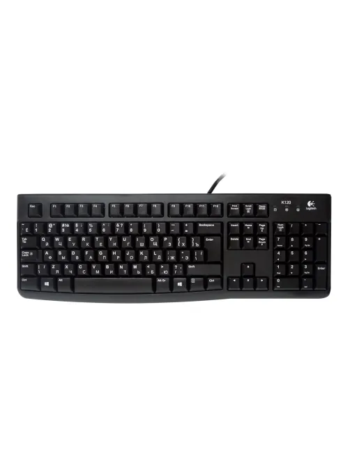 Клавиатура проводная LOGITECH K120, USB, 104 клавиши, черная