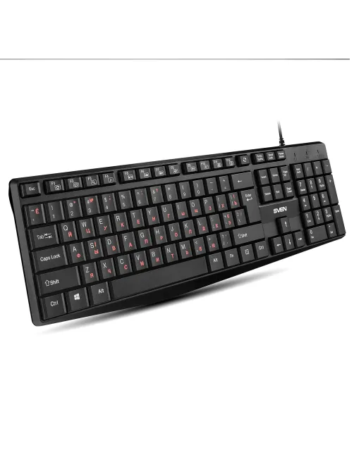 Клавиатура проводная SVEN KB-S305, USB, 105 кнопок, черная, SV-018801
