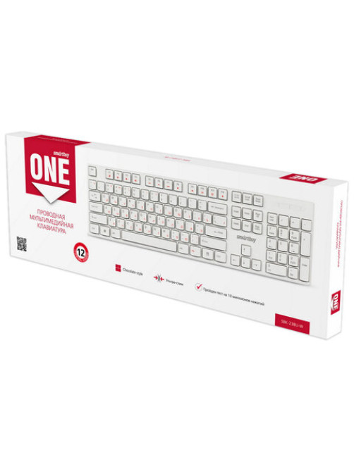 Клавиатура проводная SMARTBUY ONE 238, USB, 104 клавиши, белый, SBK-238U-W