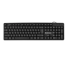 Клавиатура проводная DEFENDER Element HB-520, USB, 104 клавиши + 3 дополнительные клавиши, черная, 45522