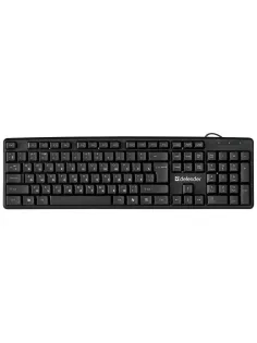 Клавиатура проводная DEFENDER Element HB-520, USB, 104 клавиши + 3 дополнительные клавиши, черная, 45522