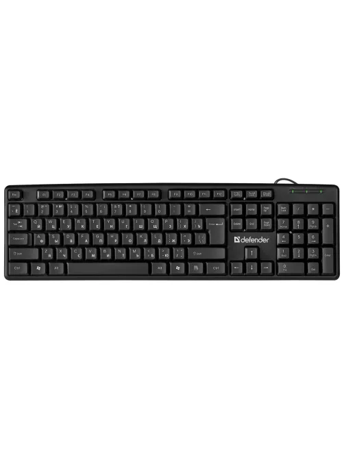 Клавиатура проводная DEFENDER Element HB-520, USB, 104 клавиши + 3 дополнительные клавиши, черная, 45522