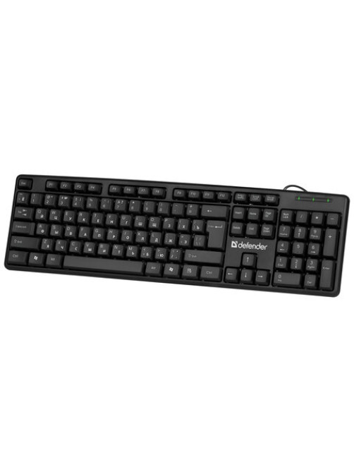 Клавиатура проводная DEFENDER Element HB-520, USB, 104 клавиши + 3 дополнительные клавиши, черная, 45522