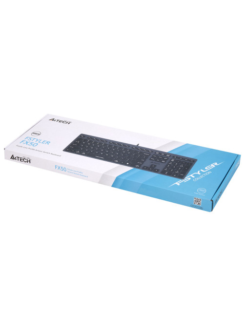Клавиатура проводная A4TECH Fstyler FX50, USB, 109 кнопок, серая, 1624628
