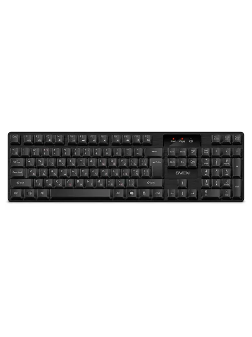 Клавиатура беспроводная SVEN KB-C2300W, USB, 104 клавиши, 2,4 GHz, черная, SV-021474