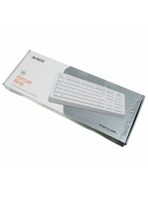 Клавиатура проводная A4TECH Fstyler FK10, USB, 104 кнопки, белая, 1147536