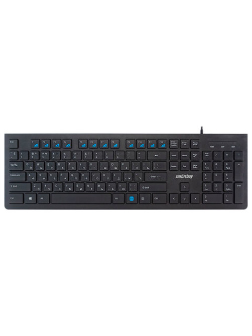 Клавиатура проводная SMARTBUY SLIM 206, USB, 104 клавиши, черная, SBK-206US-K