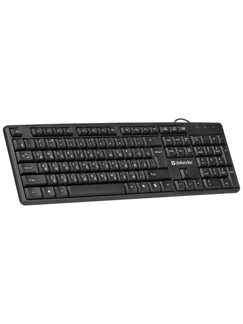 Клавиатура проводная DEFENDER Element HB-520, USB, 104 клавиши + 3 дополнительные клавиши, черная, 45522