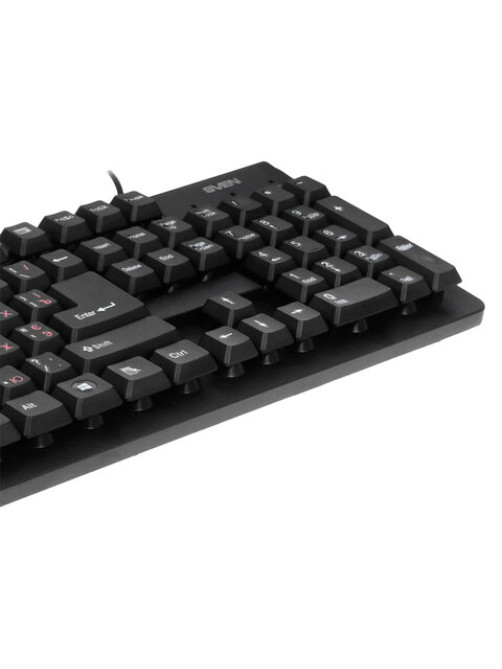 Клавиатура проводная SVEN Standard 301, USB, 104 клавиши, чёрная, SV-03100301UB