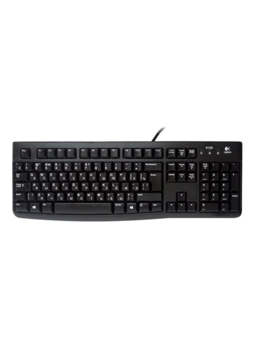 Клавиатура проводная LOGITECH K120, USB, 104 клавиши, черная