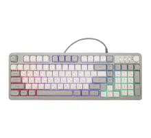 Клавиатура проводная бесшумная USB, 102+98 клавиш, LED-подсветка, SONNEN K620, слоновая кость / серая, 513950