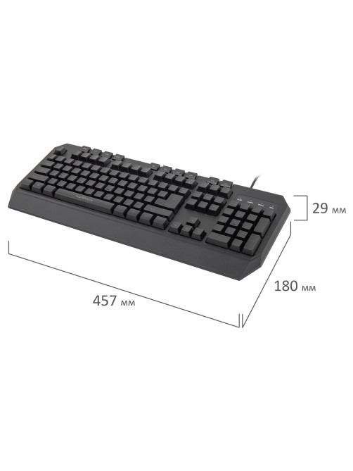 Клавиатура проводная SONNEN KB-7700, USB, 104 клавиши + 10 программируемых клавиш, RGB, черная, 513512