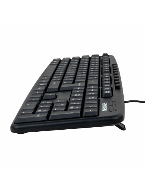 Клавиатура проводная SONNEN KB-8137, USB, 104 клавиши + 9 дополнительных, мультимедийная, черная, 512652
