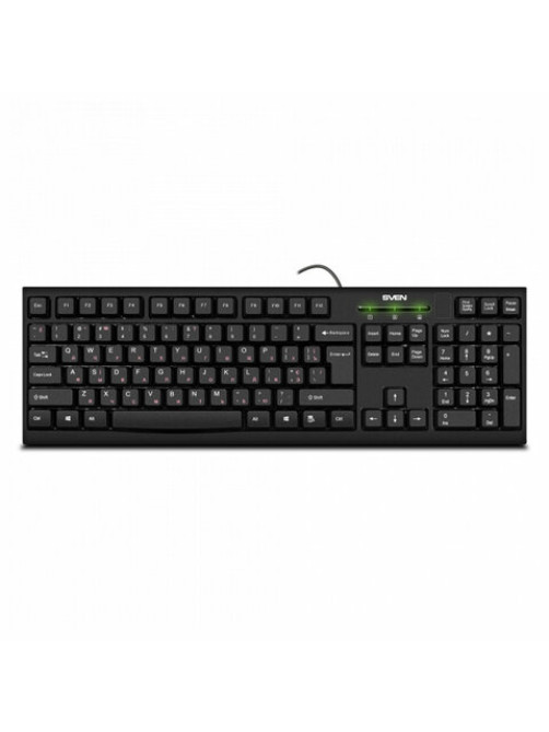 Клавиатура проводная SVEN KB-S300, USB, 104 клавиши, чёрная, SV-015756