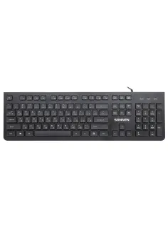 Клавиатура проводная SONNEN KB-8280, USB, 104 плоские клавиши, черная, 513510