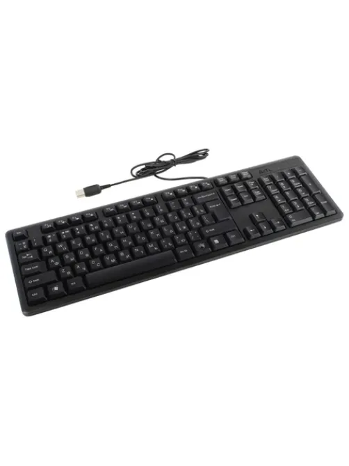 Клавиатура проводная A4TECH KK-3, USB, 104 кнопки, черная, 1530244