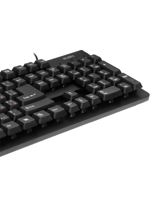 Клавиатура проводная SVEN Standard 301, USB, 104 клавиши, чёрная, SV-03100301UB