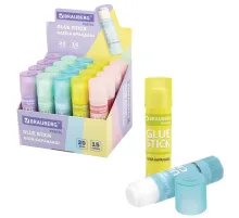 Клей-карандаш в пастельном корпусе BRAUBERG PASTEL, 15 г, PVP-основа, ассорти, 271249