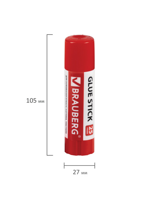 Клей-карандаш 25 г ВЫГОДНАЯ УПАКОВКА, КОМПЛЕКТ 12 штук, BRAUBERG, 229470