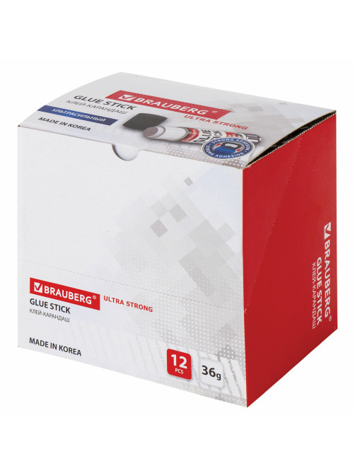 Клей-карандаш BRAUBERG ULTRA STRONG, УСИЛЕННАЯ ФОРМУЛА, 36 г, ЮЖНАЯ КОРЕЯ, 229546