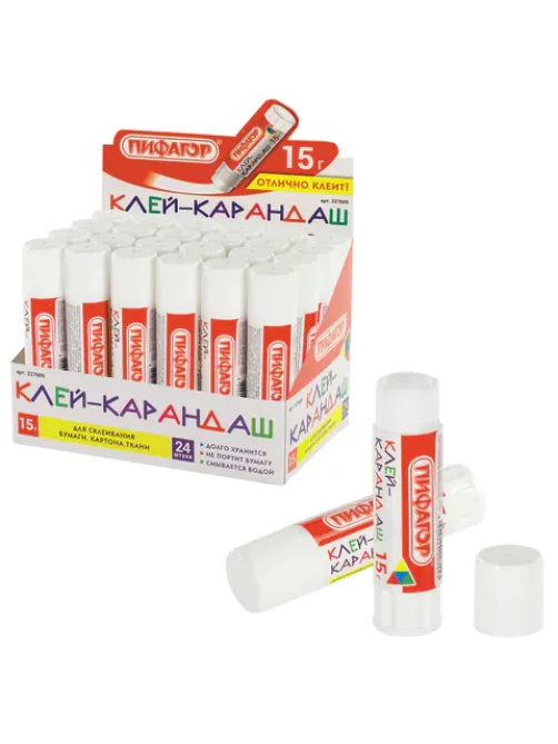 Клей-карандаш ПИФАГОР, 15 г, 227609