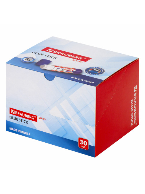 Клей-карандаш BRAUBERG SUPER, 8 г, ЮЖНАЯ КОРЕЯ, 229540