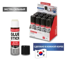 Клей-карандаш BRAUBERG ULTRA STRONG, УСИЛЕННАЯ ФОРМУЛА, 36 г, ЮЖНАЯ КОРЕЯ, 229546