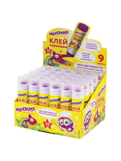 Клей-карандаш цветной ЮНЛАНДИЯ 