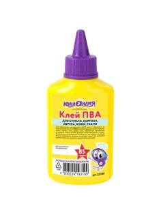 Клей ПВА ЮНЛАНДИЯ (бумага, картон, дерево), 85 г, 227381