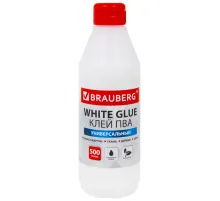 Клей ПВА BRAUBERG, 0,5 кг, универсальный (бумага, картон, дерево), 600982