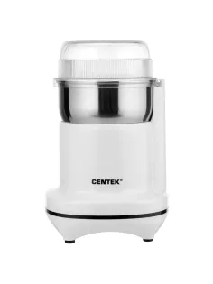 Кофемолка CENTEK CT-1365, мощность 250 Вт, вместимость 70 г, пластик, белая, CT-1365 White