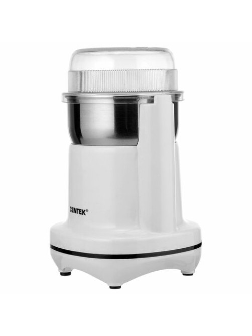 Кофемолка CENTEK CT-1365, мощность 250 Вт, вместимость 70 г, пластик, белая, CT-1365 White