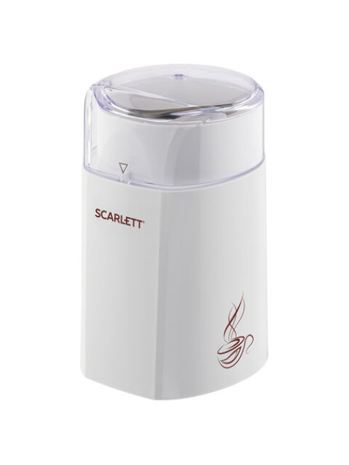 Кофемолка SCARLETT SC-CG44506, 160 Вт, объем 60 г, пластик, ножи из нержавеющей стали, белая с рисунком